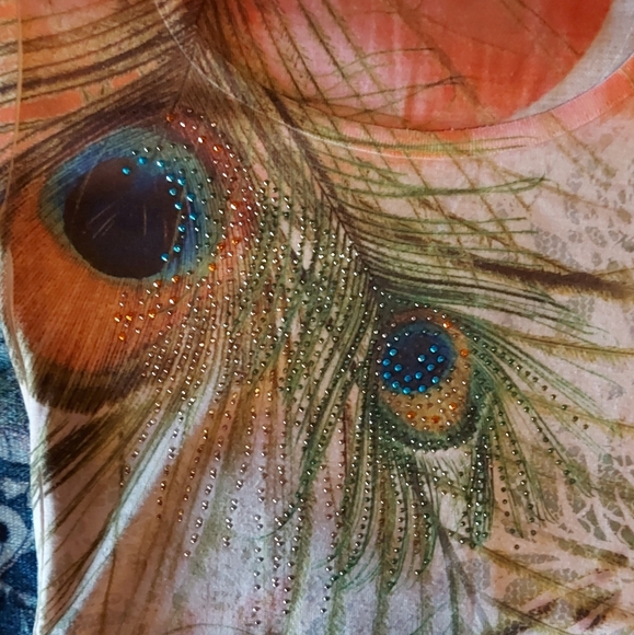 Vintage Y2K Studded All-over Print Top - Picture 4 of 7